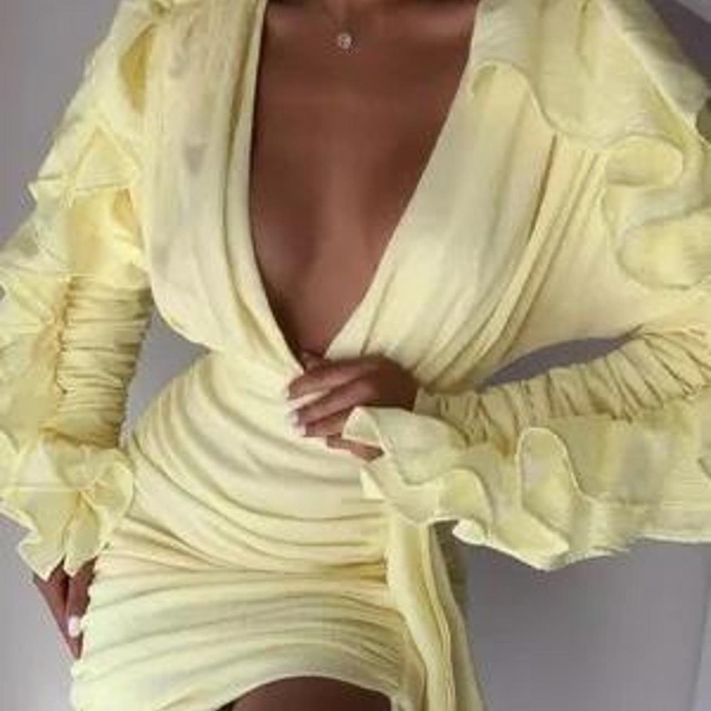 Yellow Ruffle Dress - Picture 2 of 7